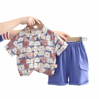 new summer baby clothes suit children boys fashion cartoon shirt shorts 2pcssets toddler casual costume infant kids sportswear