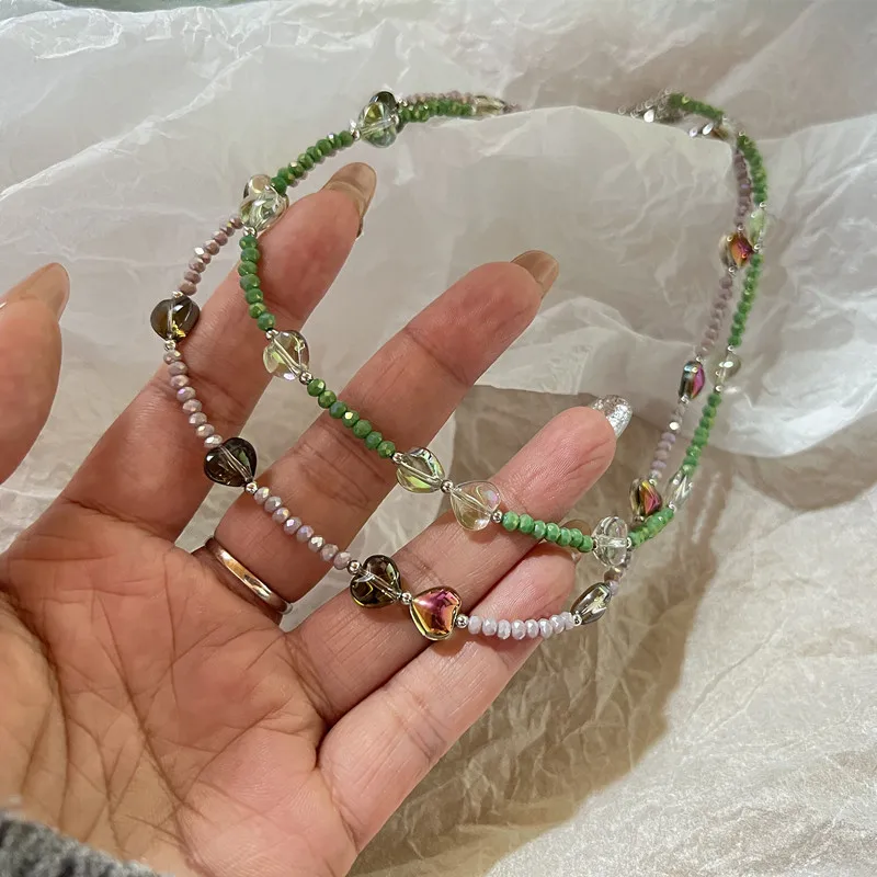 

New Bohemian Heart Choker Necklace for Women Cute Charm Boho Summer Beach Cute Girly Sweet Temperament Clavicle Chain Jewelry