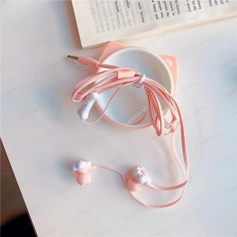 Наушники-вкладыши наушники для геймеров мультяшная гарнитура в виде кошачьей