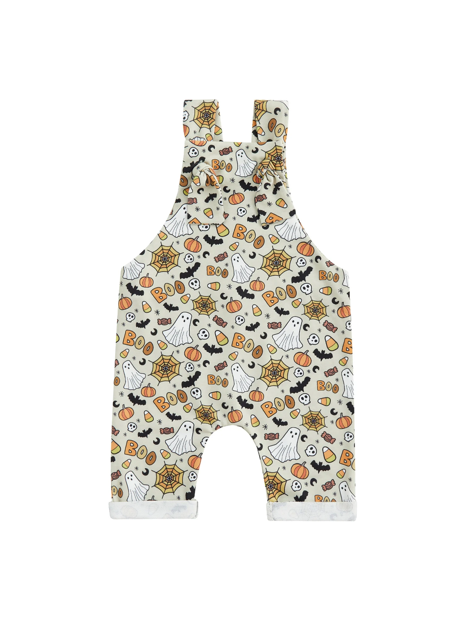

Toddler Baby Boy Girl Halloween Outfit Pumpkin Jumpsuit Sleevless Bodysuit Fall Clothes