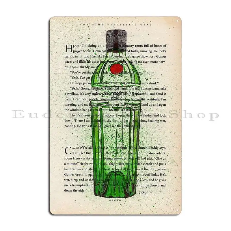 Tanqueray Зеленый Джин Мартини Химия джина Бутылка Картина Металл Клуб Вечеринка