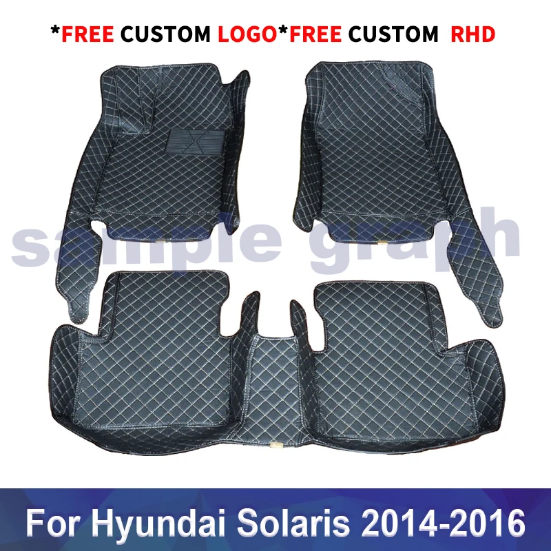 

Custom Car floor mats for HYUNDAI Solaris Ⅰ Sd/Hb 2014-2016 Customauto foot Pads automobile carpet cover Car accessories