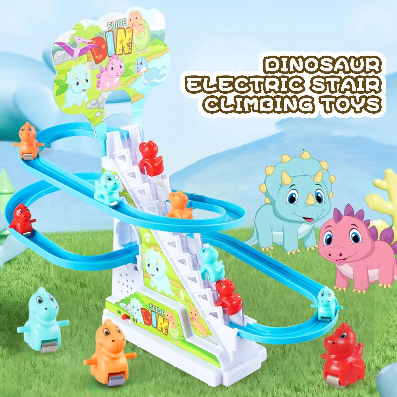 

Funny Baby Toys Climb Stairs Toy Roller Coaster Toy for Christmas Electric Track Toys Track Slide Stairs Indoor Toy with LE M2F3