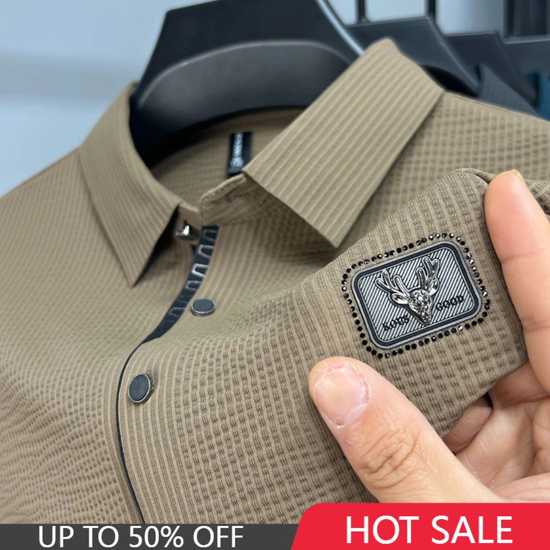 

Мужская Летняя воздухопроницаемая футболка-поло, Повседневная Свободная дизайнерская футболка-поло с графическим принтом, короткими рукавами и пуговицами, 2023