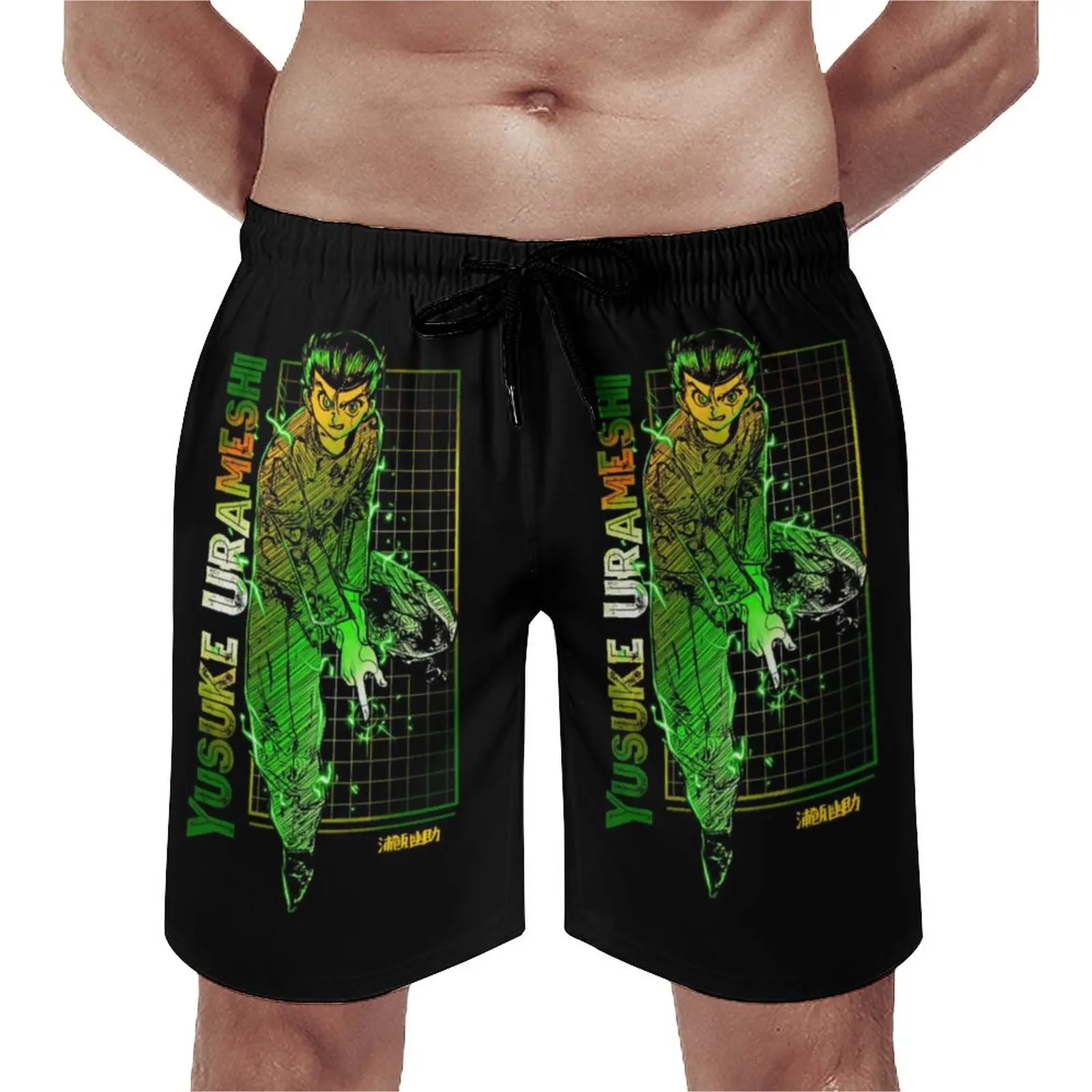 

Yusuke Yu Yu Hakusho Peeker Board Shorts Japanese Anime Males Cute Beach Short Pants Hot Sale Print Plus Size Swimming Trunks