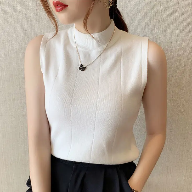 Женские свитера пуловеры вязаная одежда без рукавов женский летний топ 2022