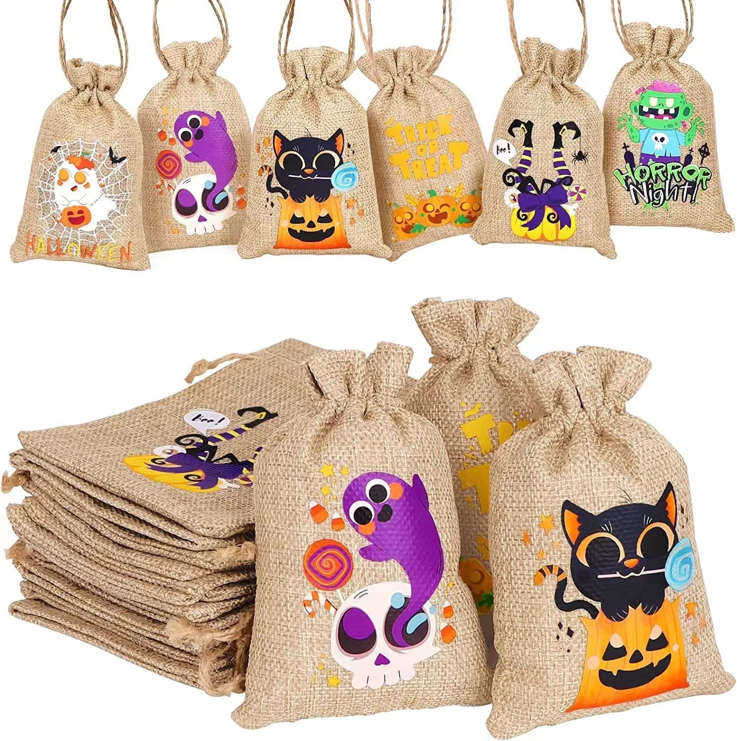 

Halloween Portable Pumpkin Bag "Trick or Treat" Children's Candy Bag Halloween Happy Gift Pumpkin Randomly Shipped