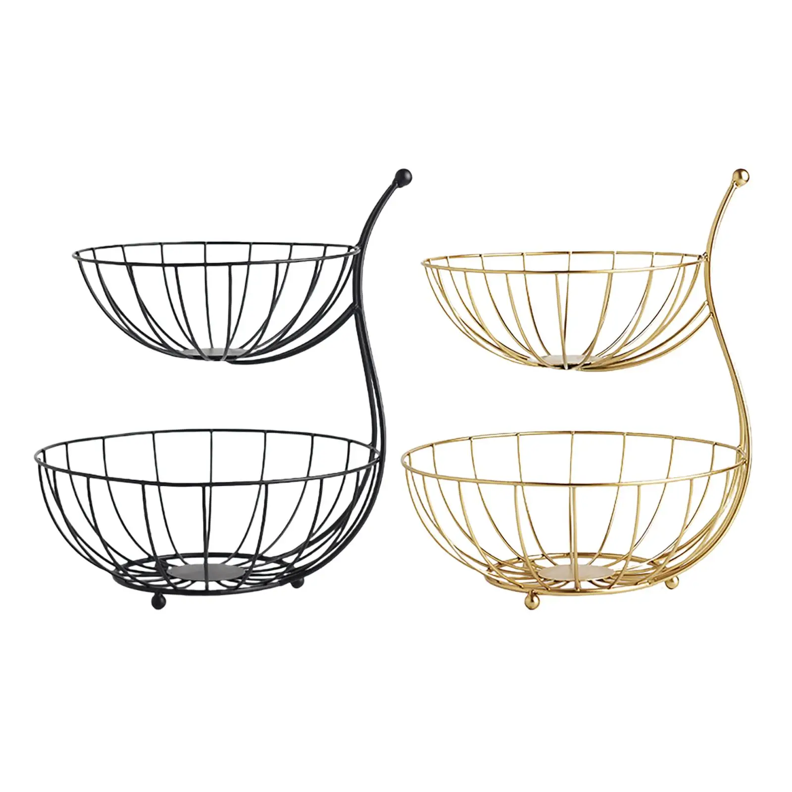 

2 Tier Fruit Basket Stand Fruit Organizer Space Saver for Farmhouse Kitchen