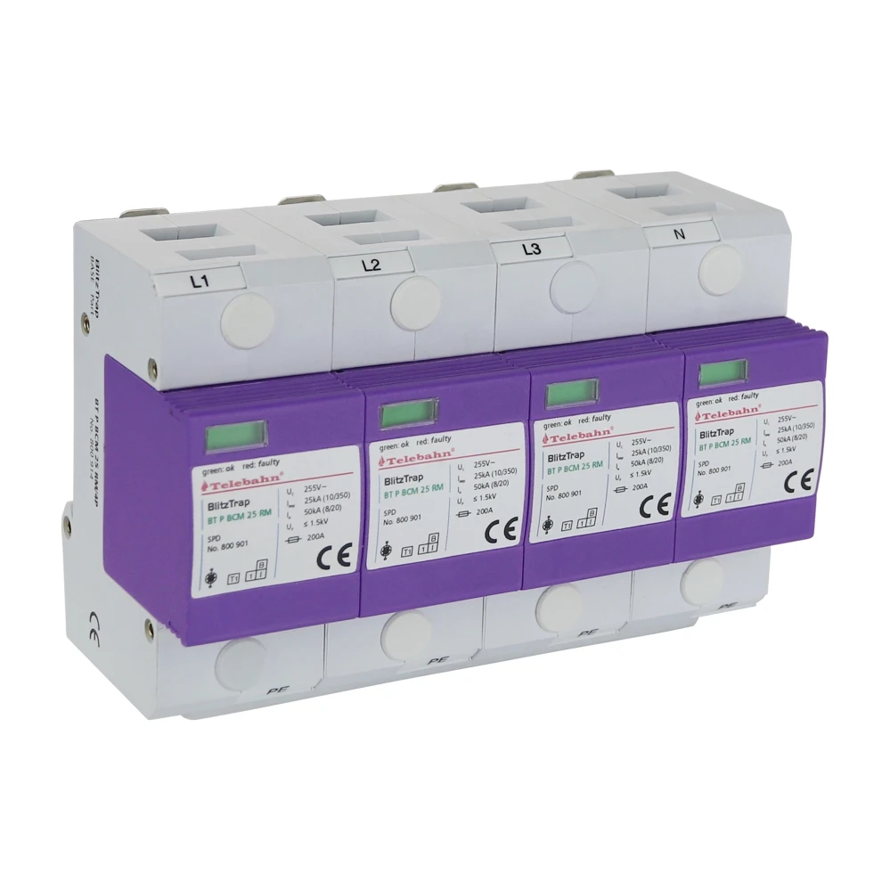 Телебан BT P BCM 25 RM/4P 3-фазная защита от перенапряжения 255 В 100 кА