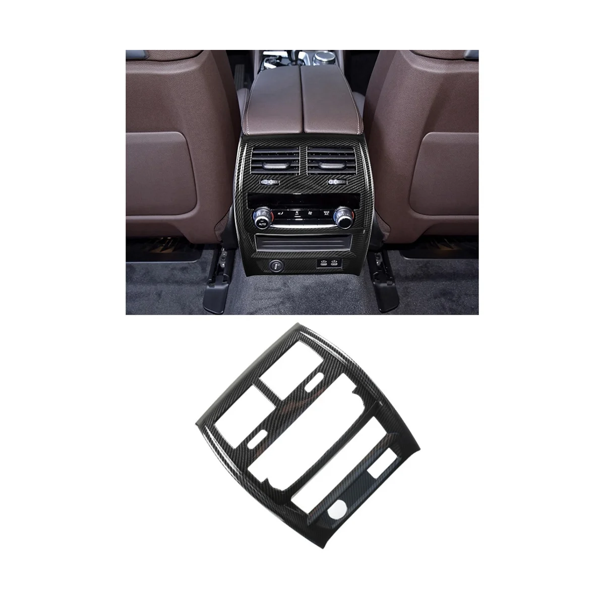 

For BMW 5 Series G30 G38 2018-2023 Car Rear Air Conditioning Vent Outlet Cover Trim Frame Sticker Accessories, B Style