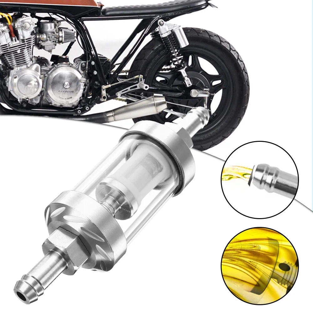 

Universal 8mm Motorcycle Fuel Filter Petrol Inline Car Fuel Filter Washable Aluminum Alloy Scooter Parts Motorbike Accessories