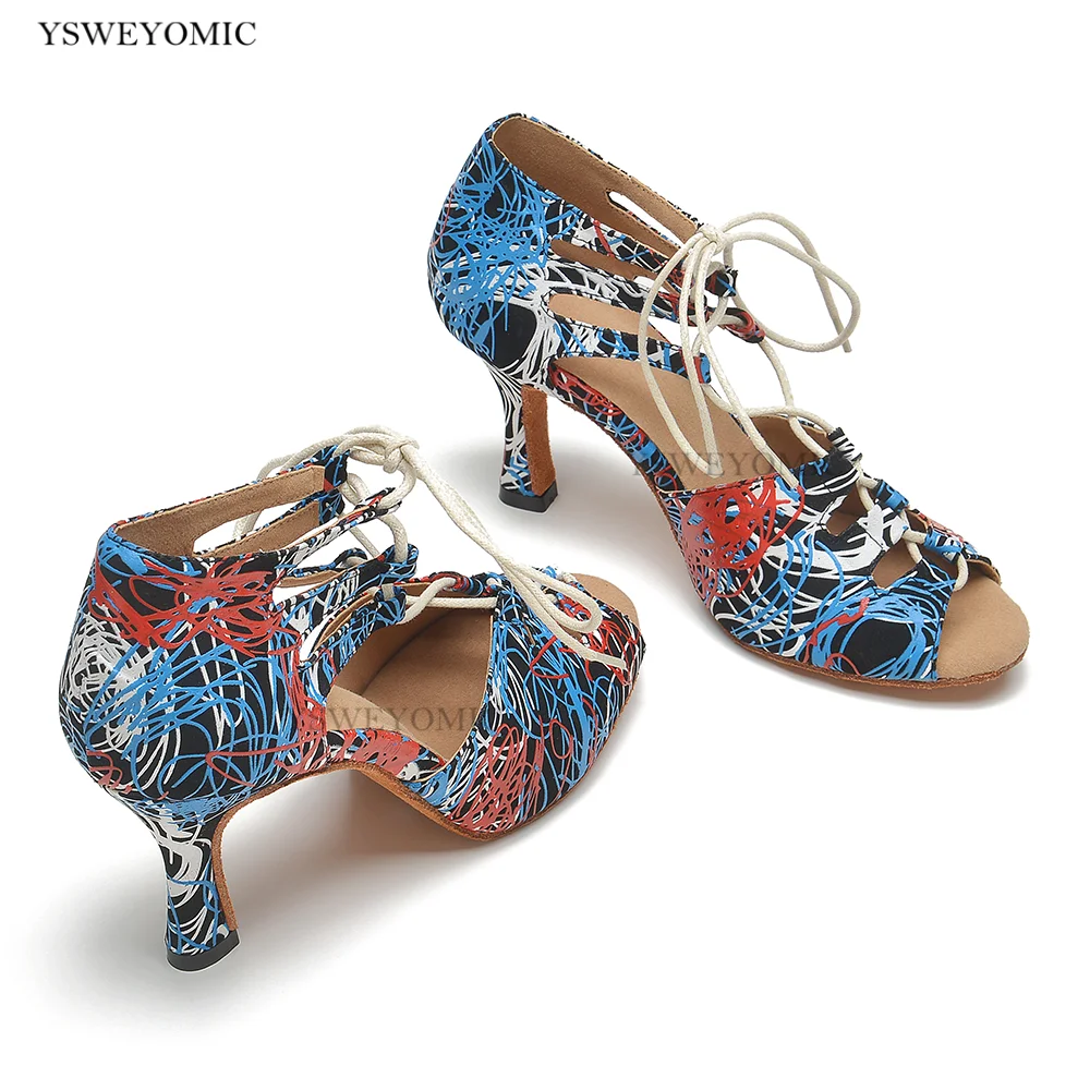 Latin Dance Shoes Women Tango Salsa Rumba Ballroom Leather Dance Boots Women Sexy Pole Dance Shoes Ladies High Heels For Dancing