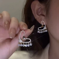 2022 new micro set zircon tassel love earrings korean fashion personality earrings simple earrings party jewelry beautiful gift