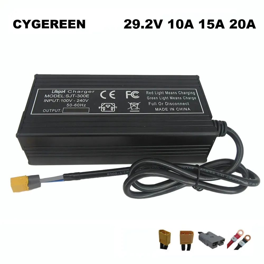 

24V 10A 15A 20A 8S Lifepo4 18650 Battery Fast Charger 24 V 29.2V Iron Phosphate Solar System Golf Cart Ebike Charger XT60 XT90