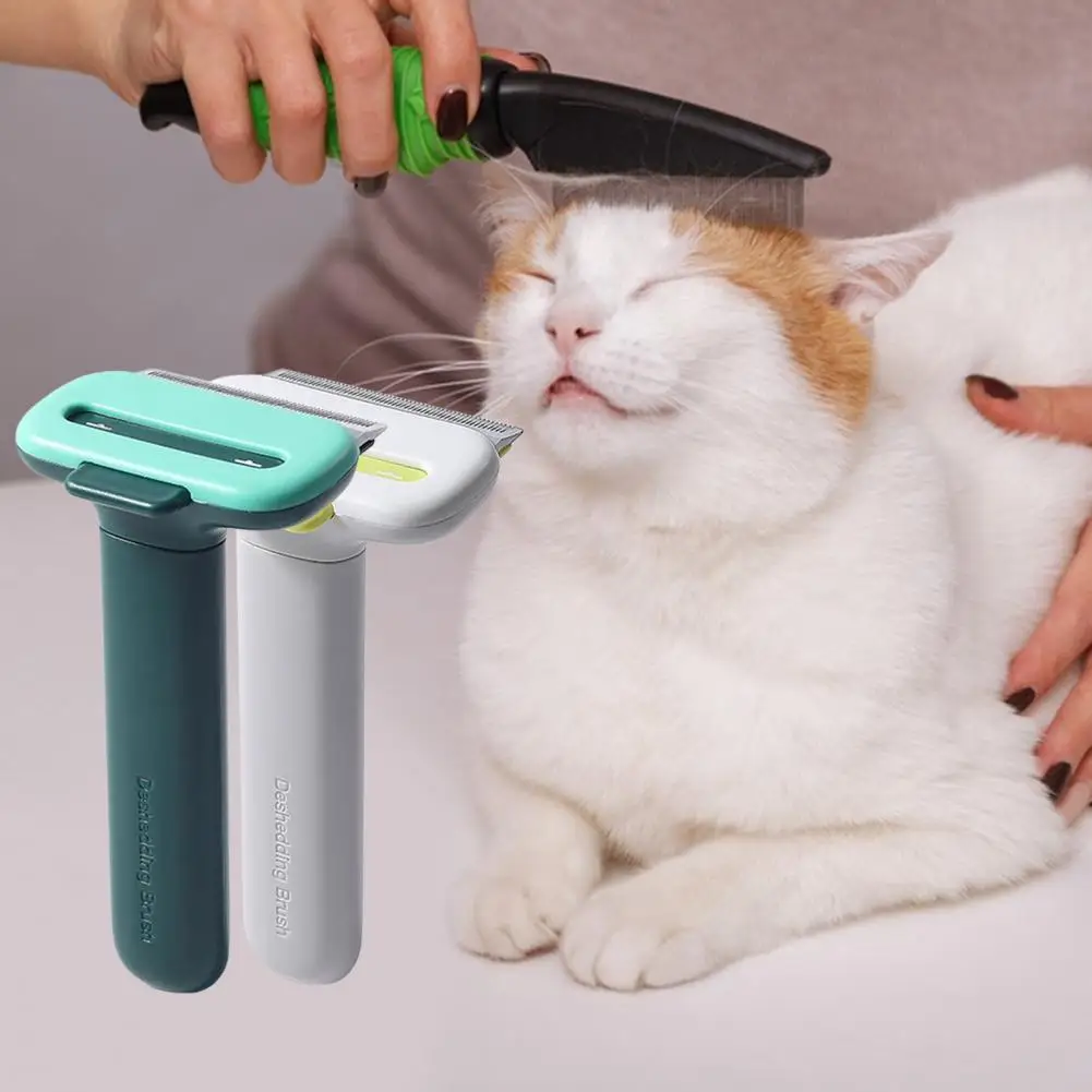 

Practical Pet Comb Comfortable Grip Stainless Steel Pet Hair Brush Dogs Cats Short Long Hair Washing Comb