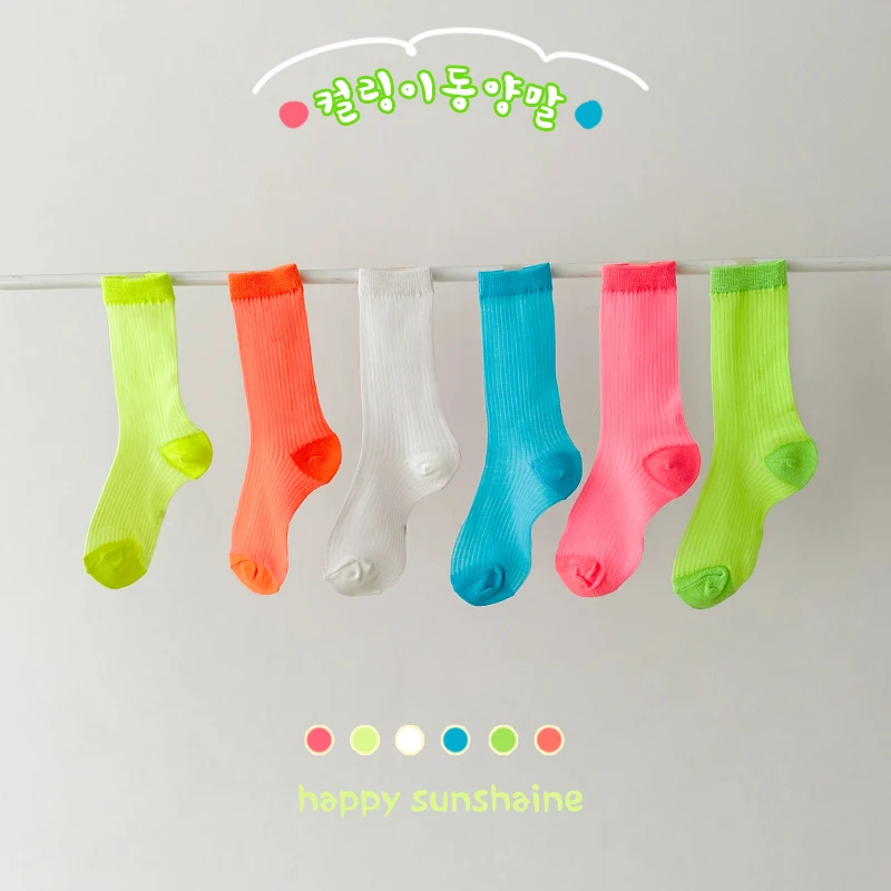 

Brand new baby girl socks 3 pairs of toddler girls long soft children's socks solid color children 1-5 years old knee socks
