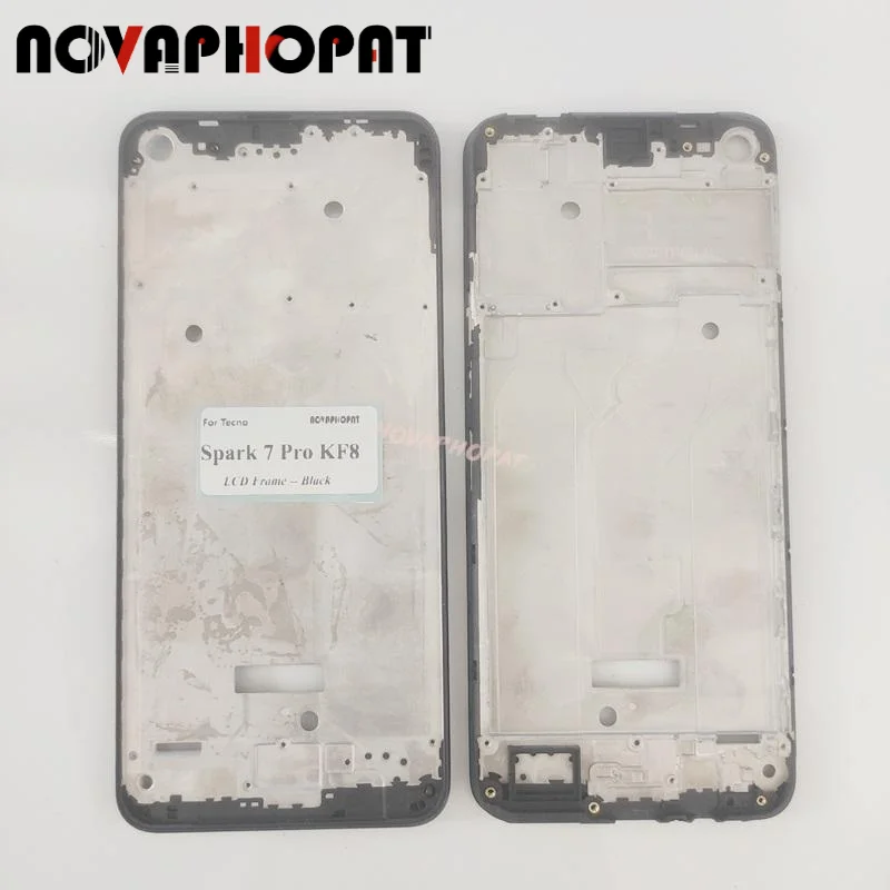 

Novaphopat LCD Display Frame Front Housing Cover Chassis Bezel For Tecno Spark 7 Pro KF8 Front Case