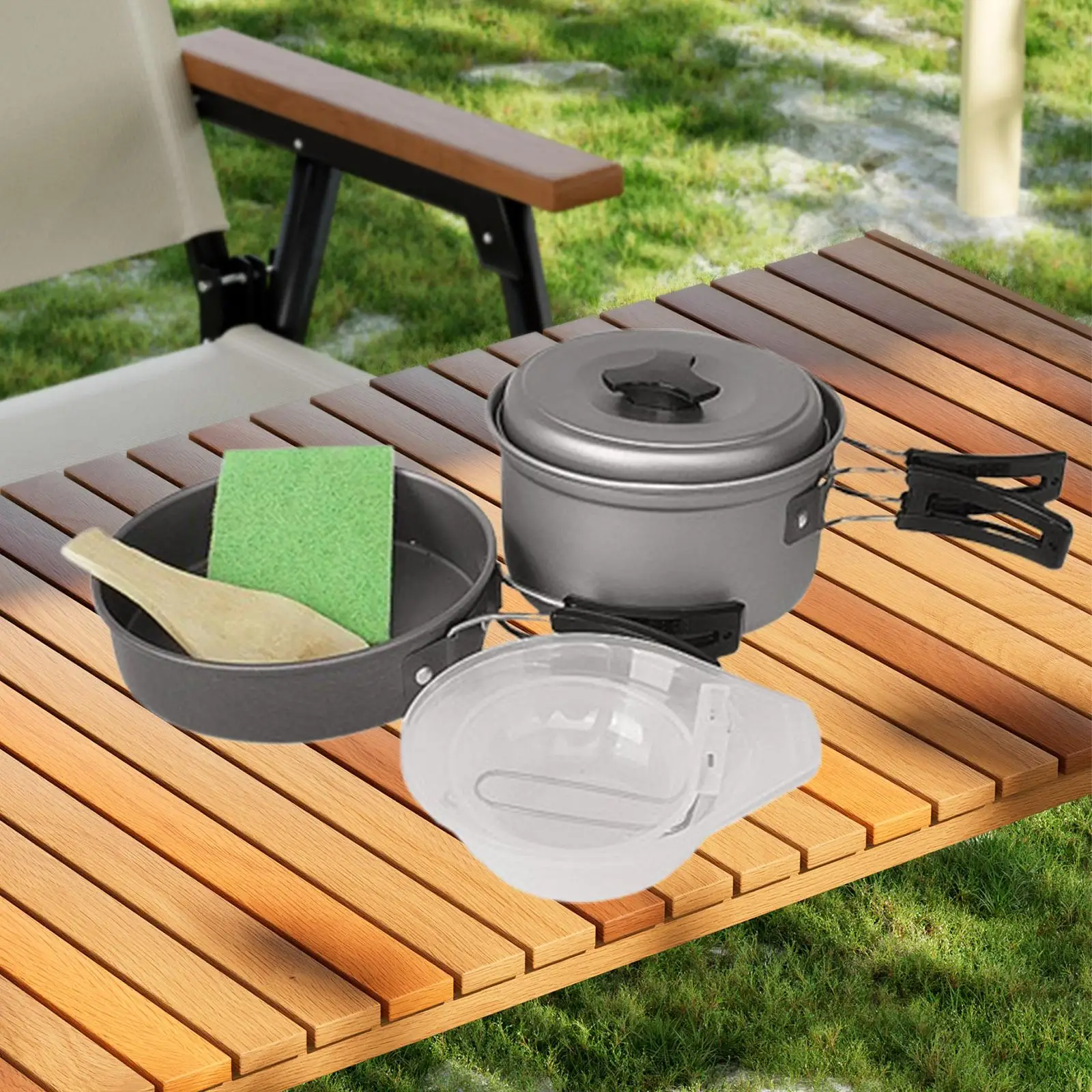 Набор посуды для кемпинга кухонное снаряжение алюминиевая уличная посуда