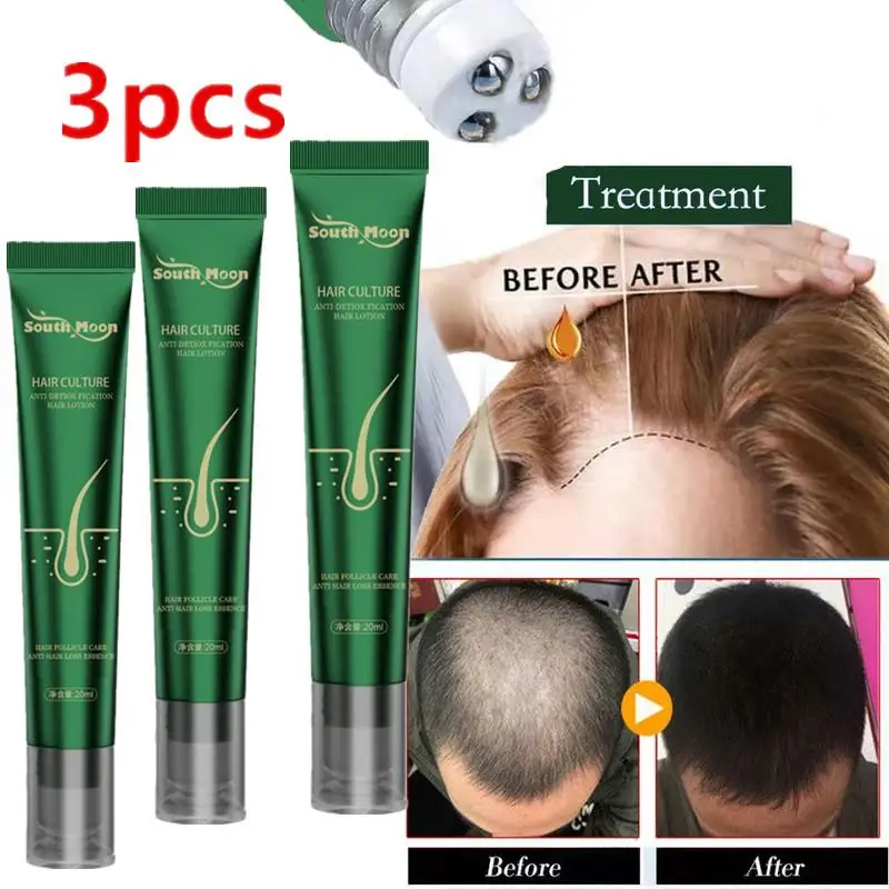 3pcs Biotin Fast Hair Growth Oil Hair Regrowth Serum Hair Thinning Treatment Hair Growth Liquid Anti-Hair Loss For Women