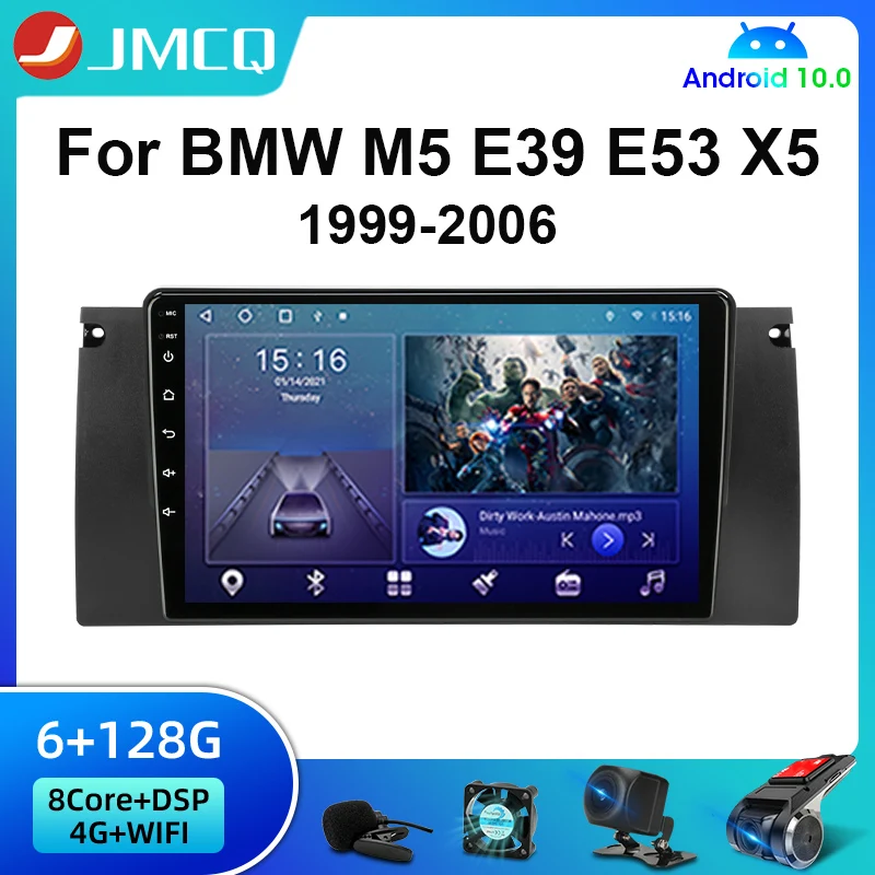 

JMCQ 2 Din Android 10 Car Radio Multimedia Video Player For BMW M5 E39 E53 X5 1999-2006 GPS 4G Carplay Stereo Speakers Autoradio