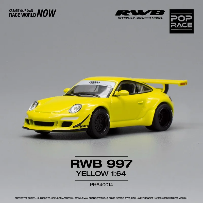 

POP RACE 1:64 RWB 997 YELLOW Die-Cast Car Model Collection Miniature