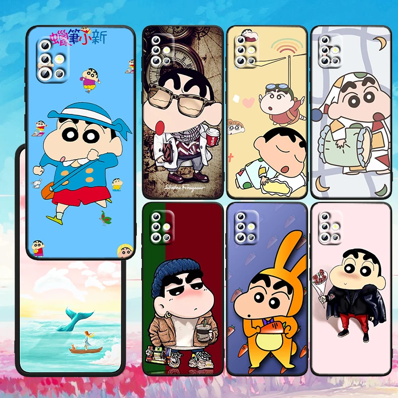 

Crayon Shin-chan For Samsung S21 S20 FE A50 A30 A73 A71 A53 A52 A51 A33 A32 A22 A03S A03 A02S A31 Black Phone Case