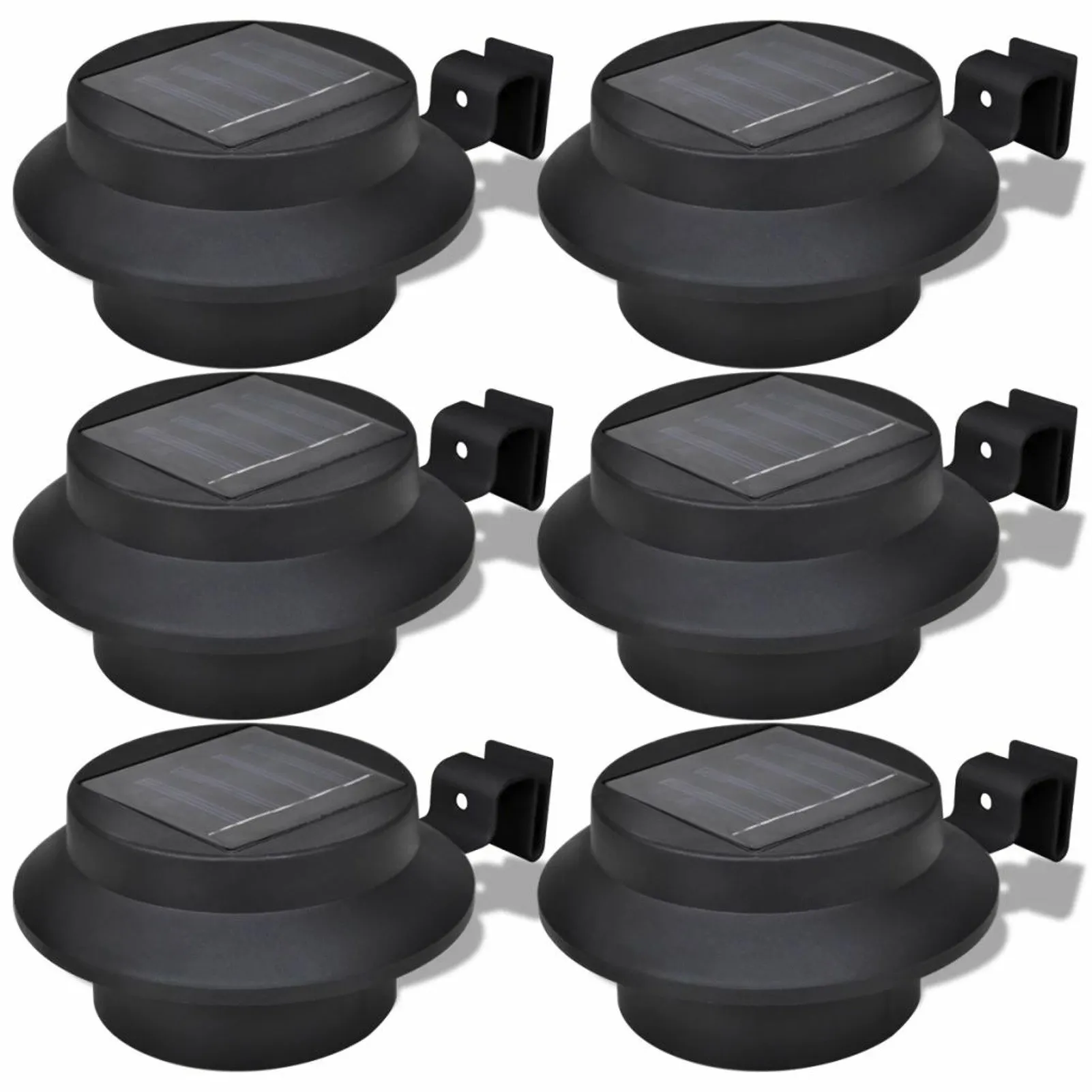 

Outdoor Solar Lamp Set 6 pcs Fence Light Gutter Light Black