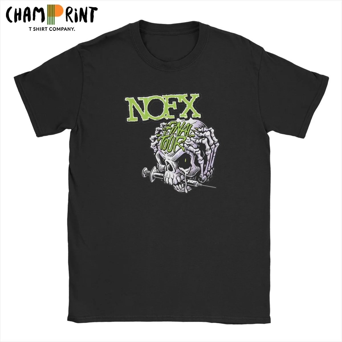 Nofx Final Tour Skull футболки мужские 100% хлопок забавные с круглым вырезом музыкальная