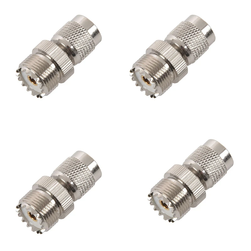 

4х TNC Male к PL259 UHF Female переходник, серебристый
