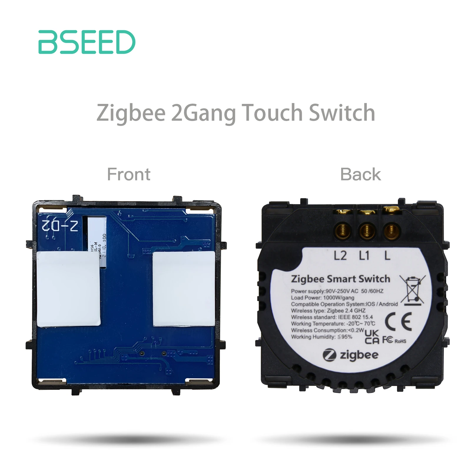 

Bseed сенсорный выключатель Zigbee 1/2/3 Gang