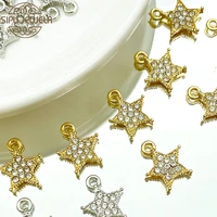10pcs zinc alloy shiny crystal star charm mini fashion earring pendant for jewelry making accessories diy necklace bracelet bulk