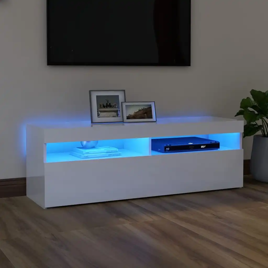

TV cabinet with bright white LED lights 120x35x40 cm