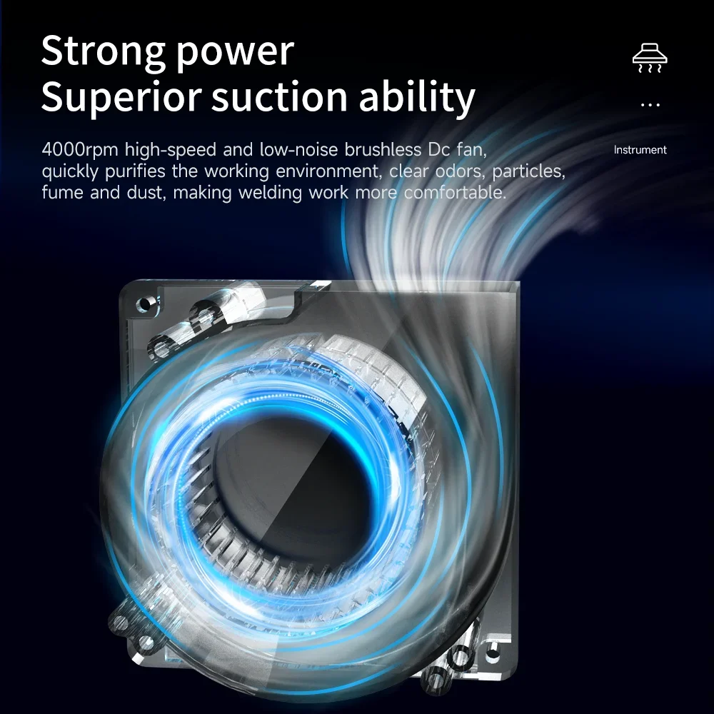 Фото Вытяжка для удаления дыма AIXUN ES02 с LED-подсветкой для обслуживания мобильных телефонов: эффективный инструмент для очистки от дыма с мощным всасыванием №5