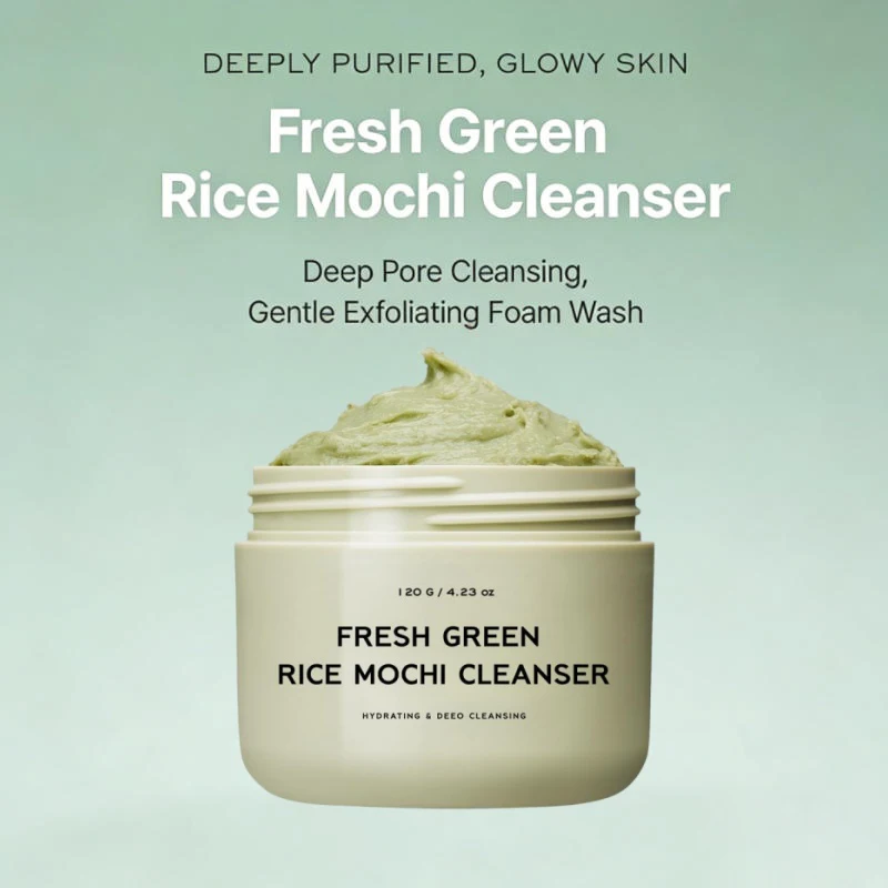 Фото Очищающее средство для лица Rice Mochi Green Bean, глубоко очищающий и увлажняющий скраб для контроля жирности пор, корейская косметика №3