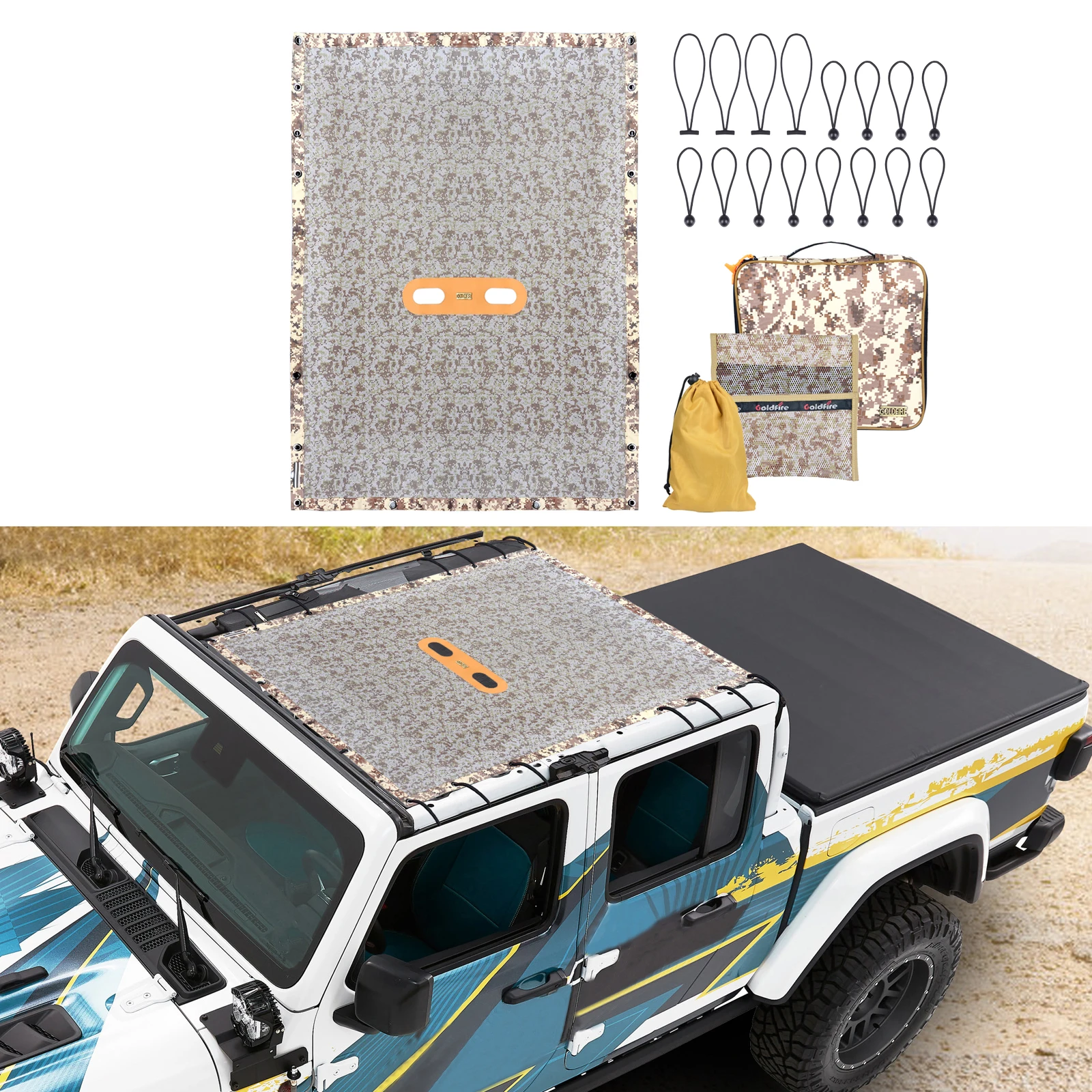 

Car Roof Mesh Bikini Top Sunshade Cover UV Sun Shade Mesh for Wrangler JT Gladiator Car Styling Accessories