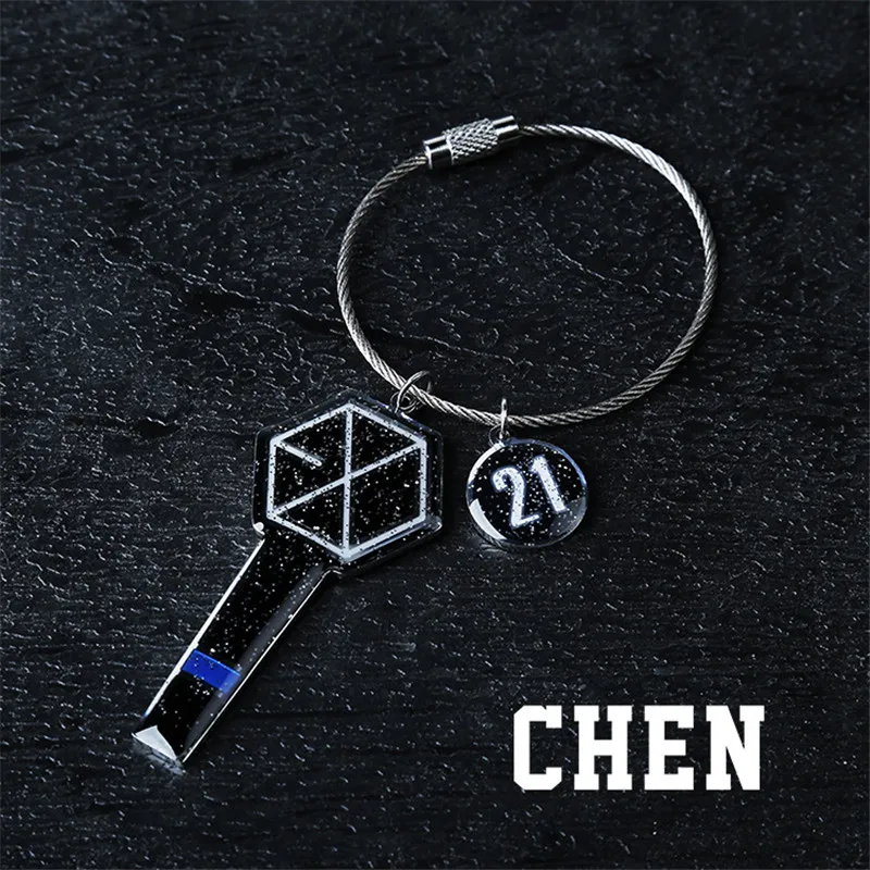 KPOP EXO CHEN Keychain Bag Accessories Lightstick Pendant Jewelry Car Keyring Unisex Fans Collection Gift