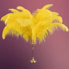 Украшение в виде желтого страусиного пера, 15-70 см