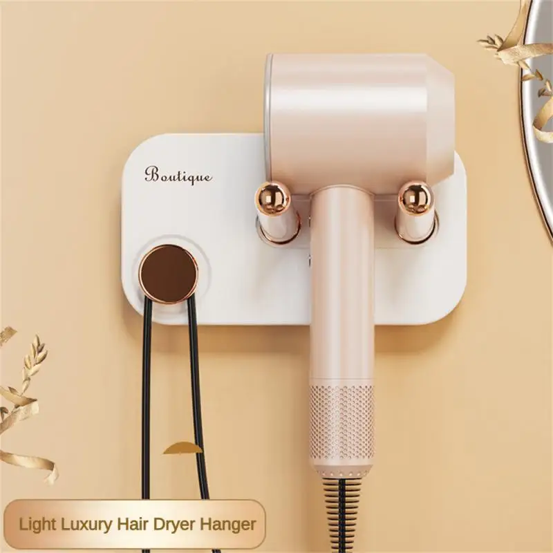 

Light Luxury Bracket Free Punching Foldable Hair Dryer Rack Self-adhesive Bathroom Accessories Wall Cabinet Kitchen Organizer