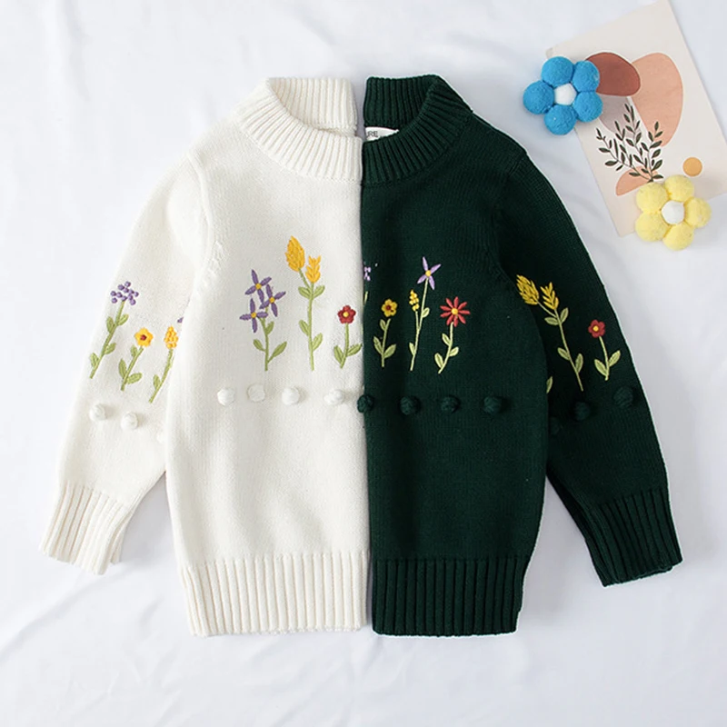 

Autumn Winter Kids Baby Boys Girls Embroider Pullover Sweaters New Kids Baby Boys Girls Long Sleeve Knit Children's Sweaters