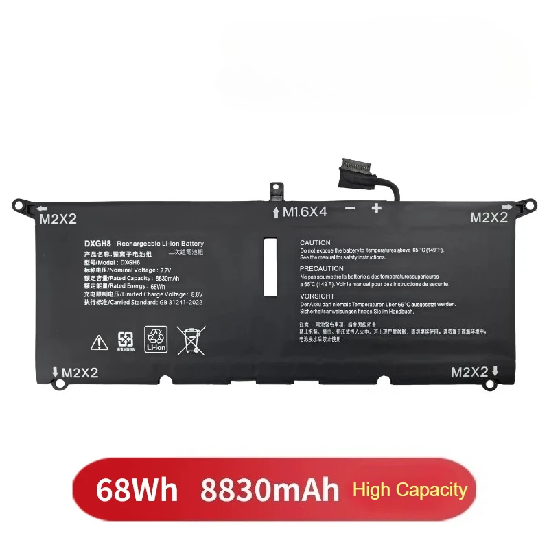 Фото Аккумулятор для ноутбуков Dell XPS13 9370 9380 9305, Latitude 3301 P113G P114G P82G H754V DGV24, Inspiron 5390 5391 7490 7191 (DXGH8 HK6N5) №2