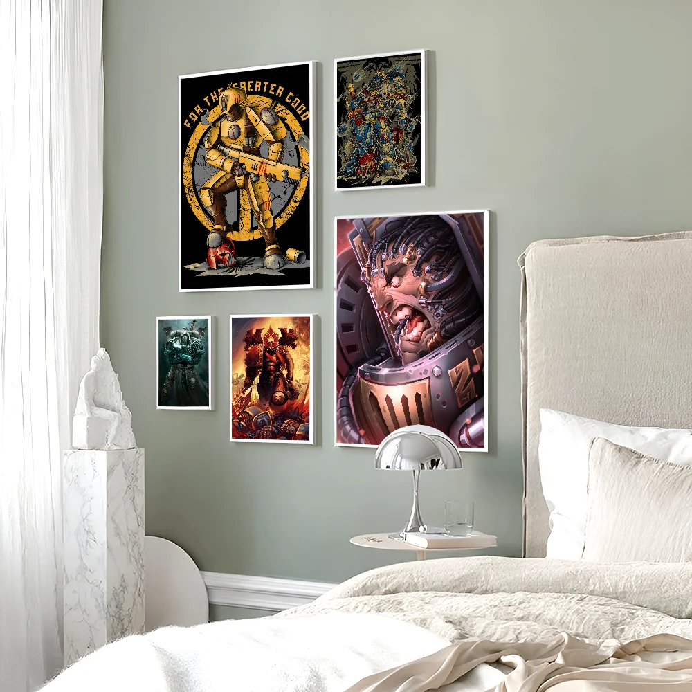 B-Warhammes-D Self-adhesive Art Poster Whitepaper Prints Posters Artwork Aesthetic Wall Painting