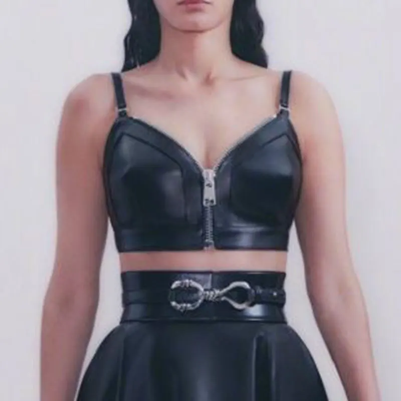 

Новые черные подтяжки 23SS Y2K, модная подиумная эластичная кофта на молнии сзади, пикантная винтажная женская одежда высокого качества