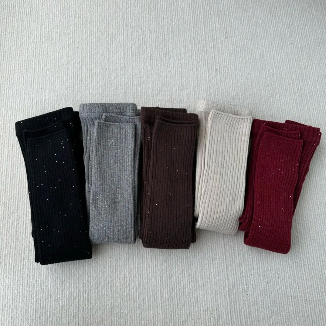 Женские осенние трикотажные брюки 5 цветов блестящие обтягивающие однотонные