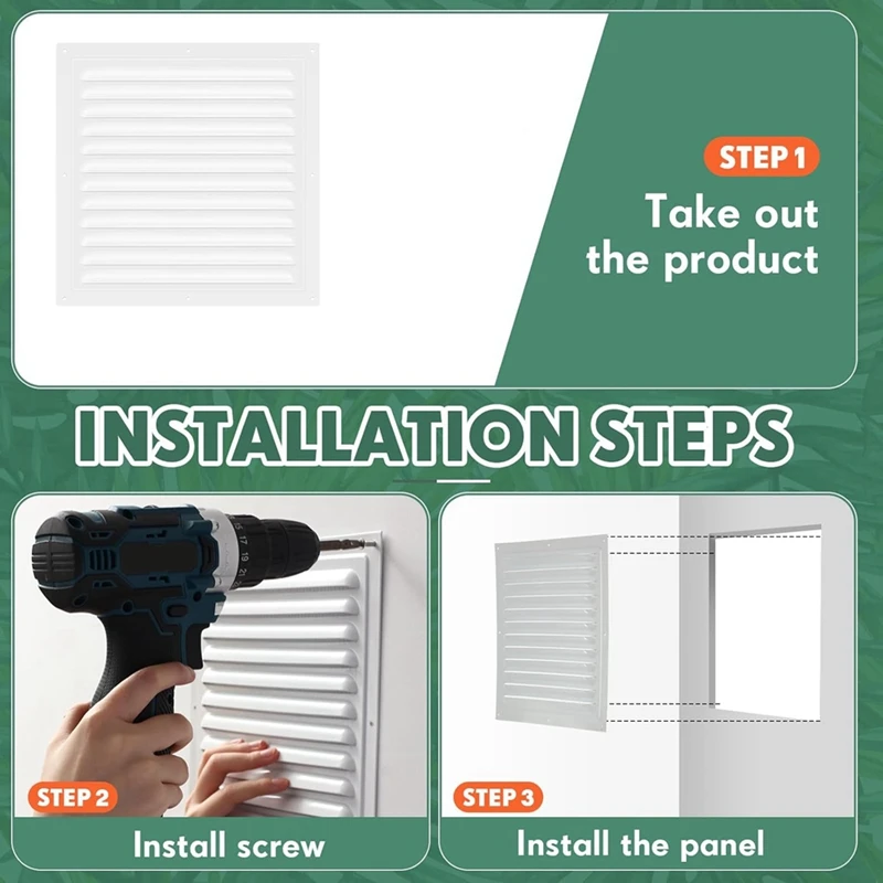 BEAU-2Pcs чердак вентиляционные отверстия алюминиевые настенные металлические с