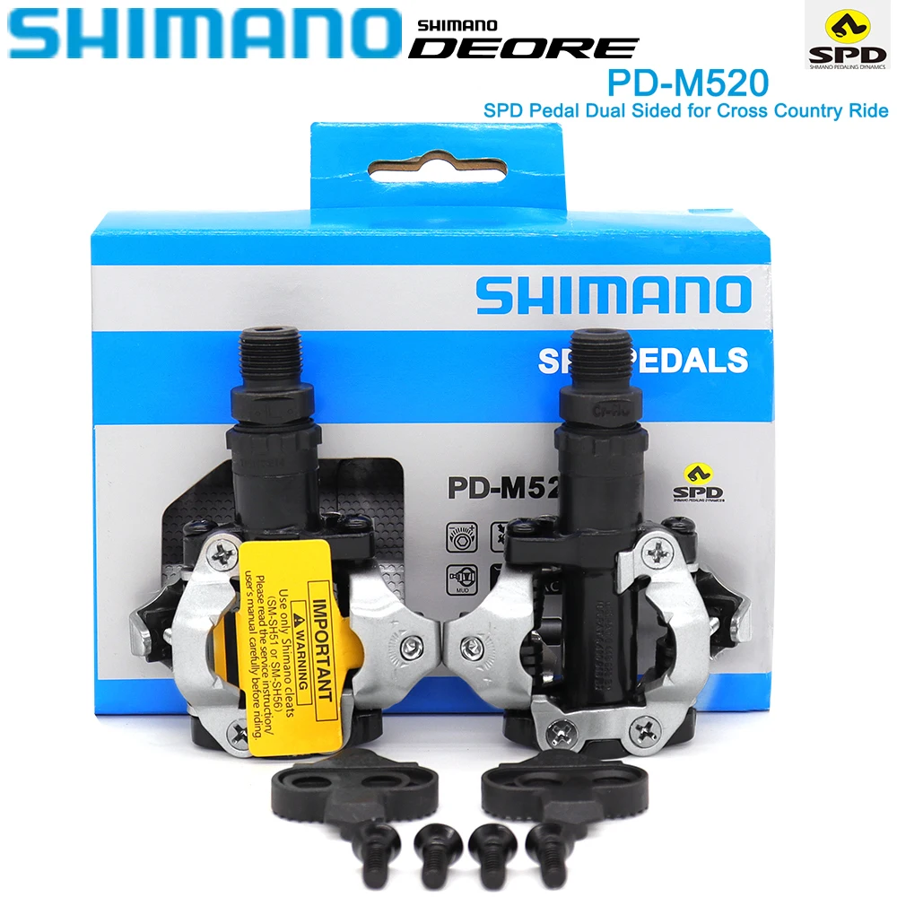 Shimano Original PD M520 PD M540 MTB Mountain Bike Bicycle Pedals Cycle Self-locking Lock Pedal with SM-SH51 Mtb Accessories