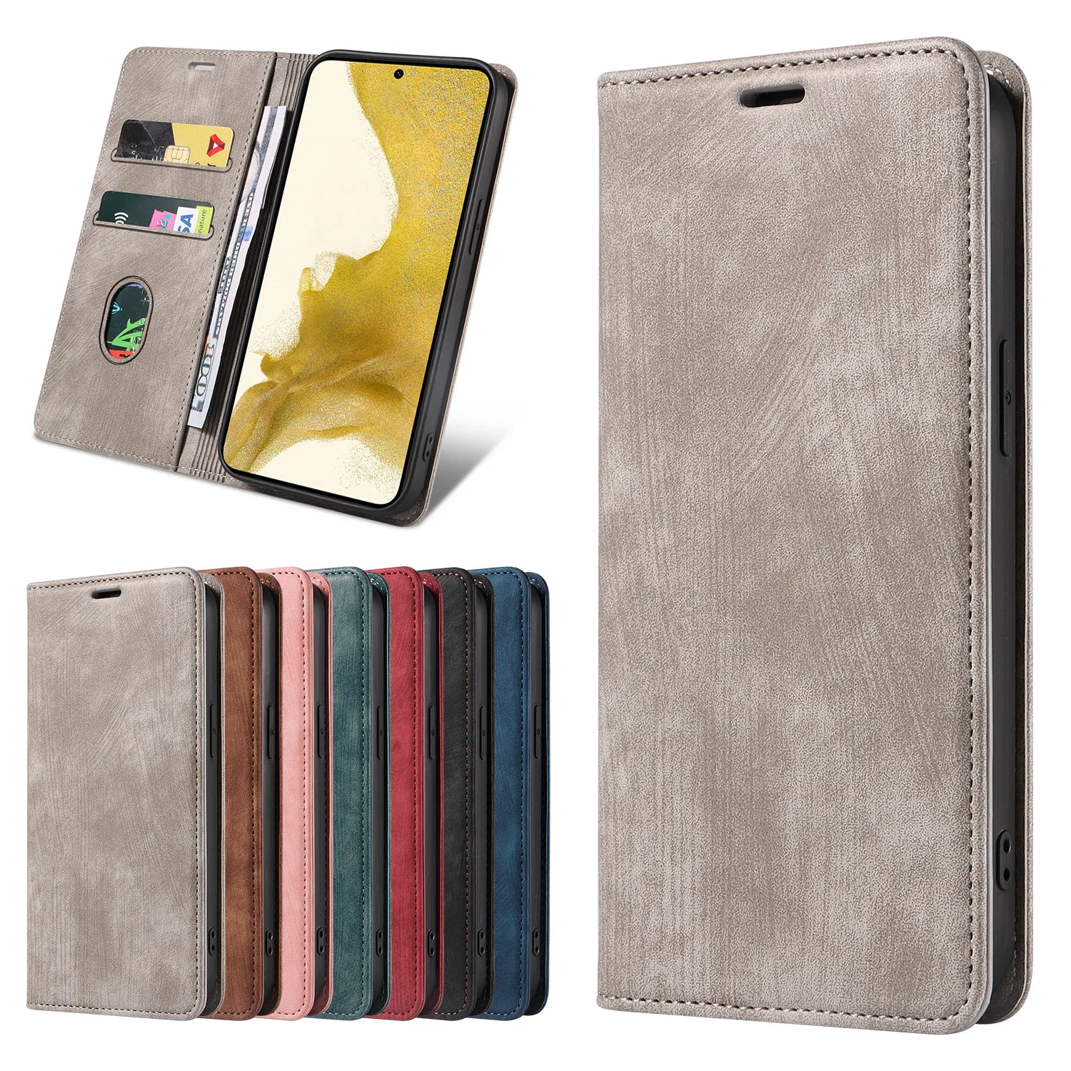 

Leather Flip Wallet Case For Samsung Galaxy S21 S20 FE Lite S10E S9 S8 S7 Edge Note 8 9 10 20 Ultra Plus A81 A91 Phone Cover