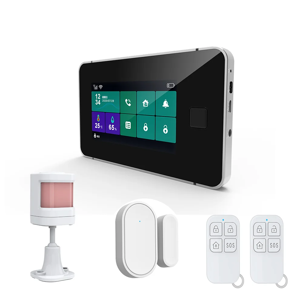 

Smart Fingerprint Touchpad WIFI 4G Home Security System Burglar Kit With Google