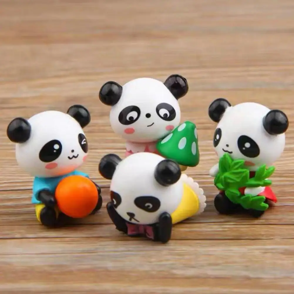 

4pcs Cute Mini Panda Animal Figurines Dollhouse Toys Miniatures/Terrarium Micro Fairy Garden DIY Accessories Ornaments