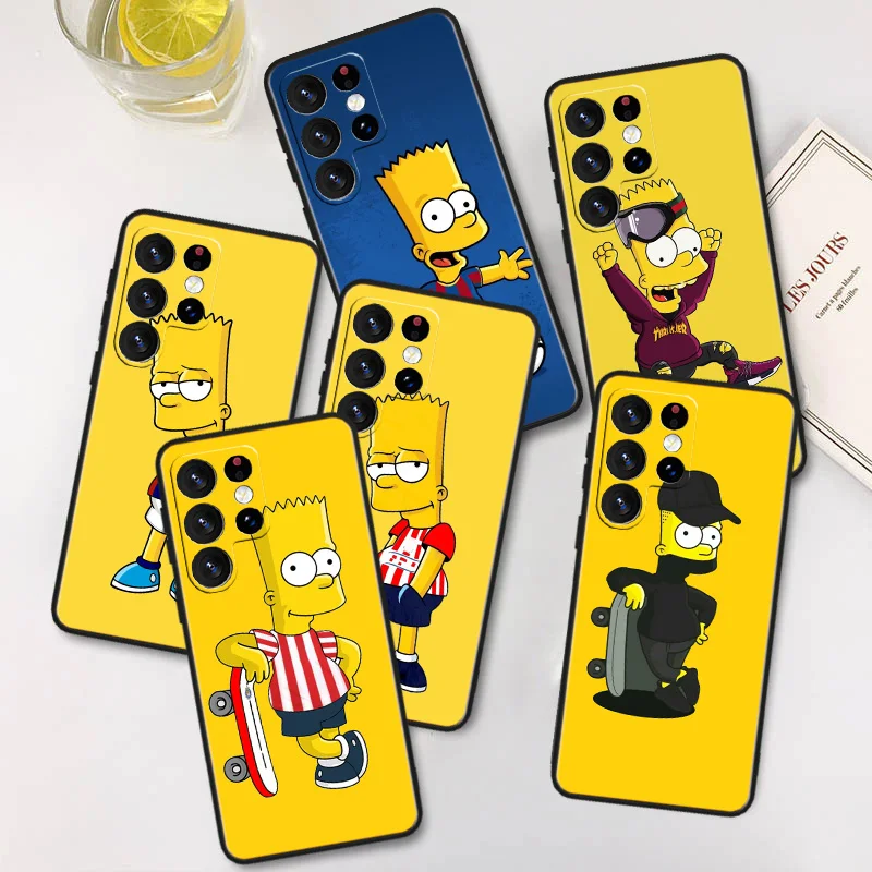 

Funny cartoon simpsons Phone Case For Samsung Galaxy S23 S22 S21 S20 FE Ultra S10e S10 S9 S8 Plus Lite Black Cover