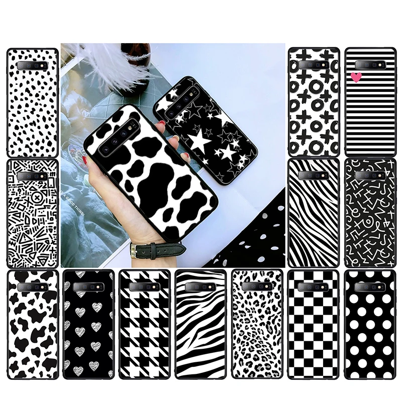 

Cow zebra Leopard Polk Dot Black White Art Phone Case for Samsung S30 S22 S20 Ultra S20 S22 Plus S11 S10 S9 Plus S21 Plus S10E